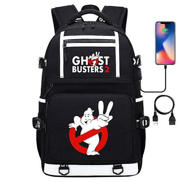 Ghostbusters trykt USB ungdoms- og studenterrygsæk til mænd og kvinder - afslappet rejserygsæk 7