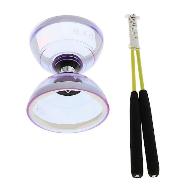 1/2 Juggling Legetøj Triple Bearing Diabolo med Håndstænger & Snor  [DmS] Purple 13cm 1 Pc