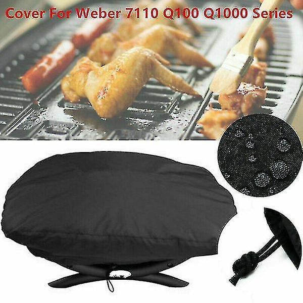 210D trekk for Weber Q1200 og 1000 gassgriller, passer Q1200, Q1400, Q1000, Q100, Q120, Baby Q, Anti-UV