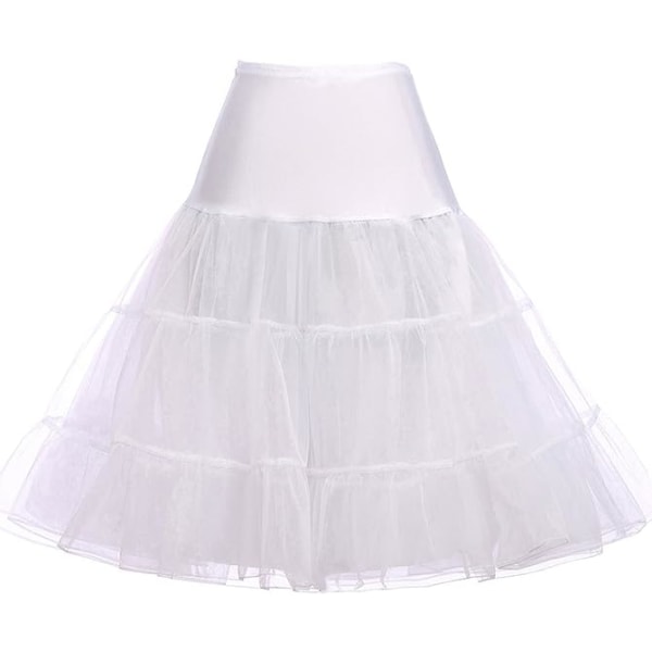 50-tals underkjol Rockabilly Dress Crinoline Tutu för kvinnor White L