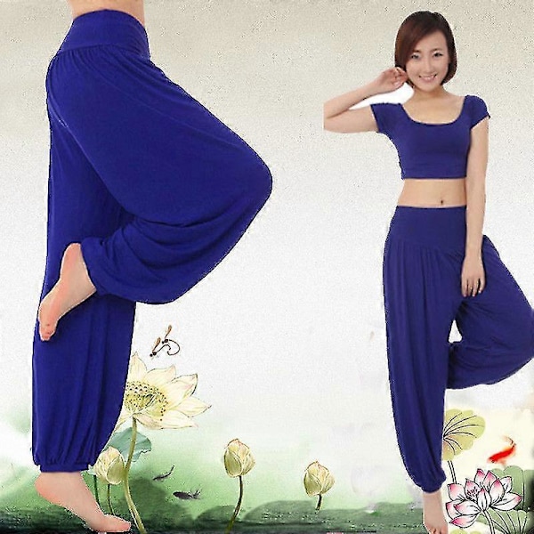 Jule Yoga Kvinder Ali Baba Baggy Harem Bukser Aladdin Bloomers Casual Dance Bukser Dark Blue L