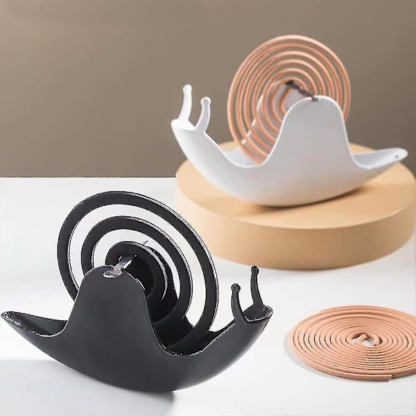 Rökelsehållare, myggspiralhållare, snigelformad rökelsebrännare för hemmakontor sovrumsdekor, myggspiralsornament Black