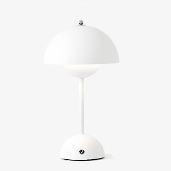 Nordisk Genopladelig Blomster Bordlampe Natbord Lampe Svampe Soveværelse Bord Dekoration Natbord Lampe Natlys [hk] White