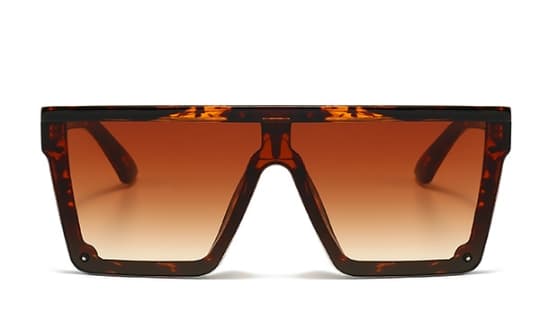 Store firkantede solbriller Leopard dobbel te 1 stk