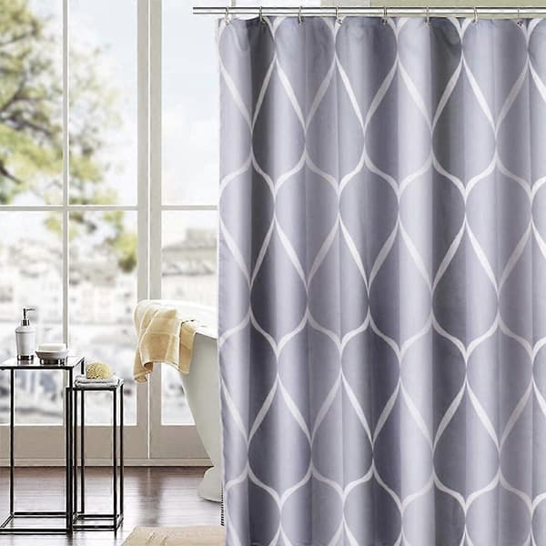 Dusjforheng, vanntett muggsikkert polyester badeforheng med 12 rustsikre kroker, 200x200cm [DB]