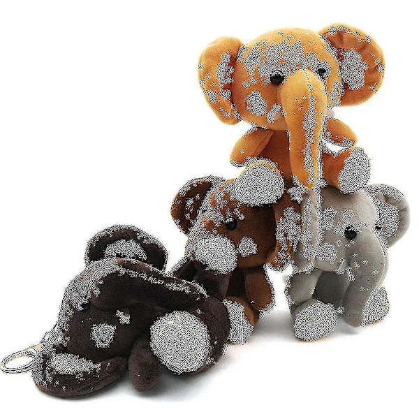 Sinknap Mini Elefant Plyschdjur Fylld Dockhängande Nyckelring Nyckelkedja Hållare Väska Dekoration Brown