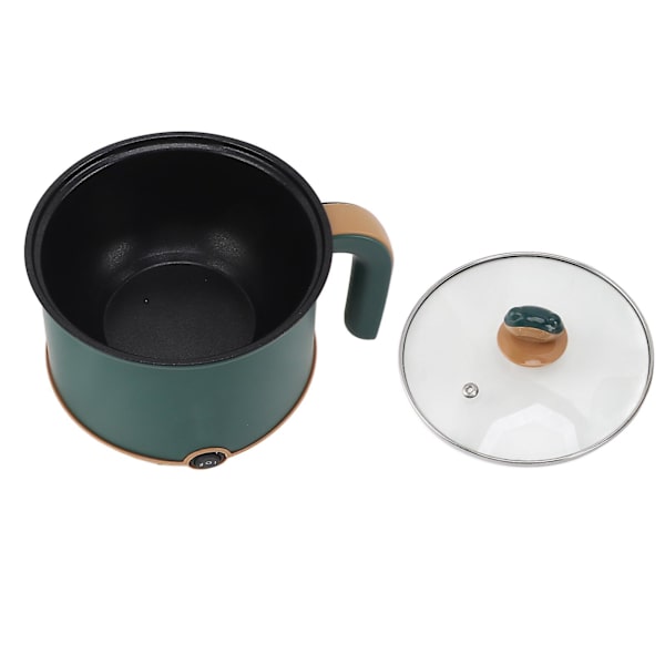 Elektrisk Gryde Grøn 1,8L 600W Kogegryde med Damp 2 Justerbare Niveauer Non-Stick Multifunktionel Kogeplade til Suppe, Noodles, EU-Stik 220V