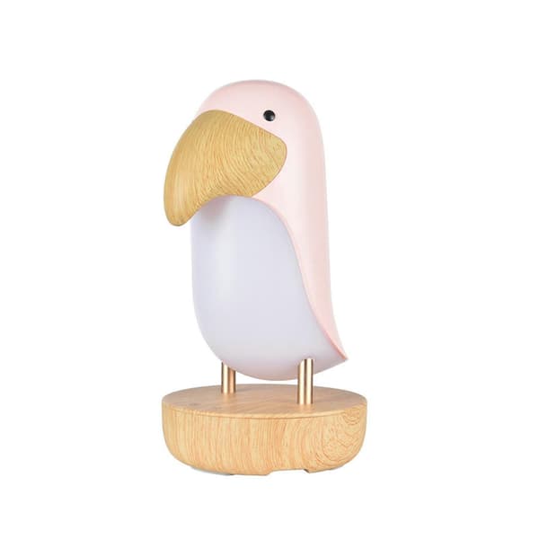Fugler Bluetooth-høyttaler Ambient Light Trinnløs Dimming LED Pustelys USB Oppladbar Berørings Bordlampe Pink Basic Section