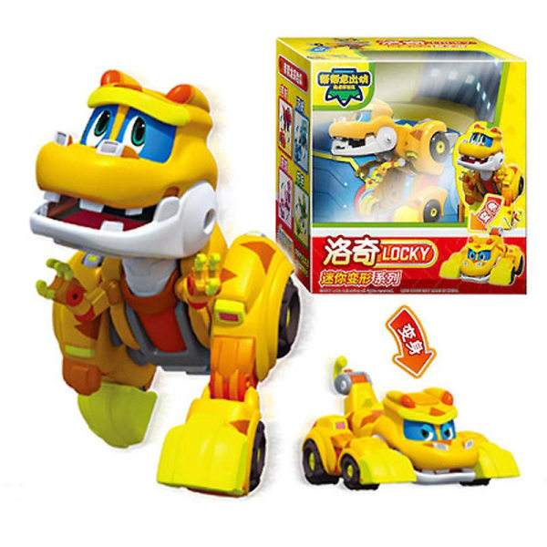 Nyeste Abs Min Deformation Gogo Dino Actionfigurer Rex Transformation Bil Flyvemaskine Motorbåd Kran Dinosaur Legetøj Til Børn (FMY) With Box Little Ping