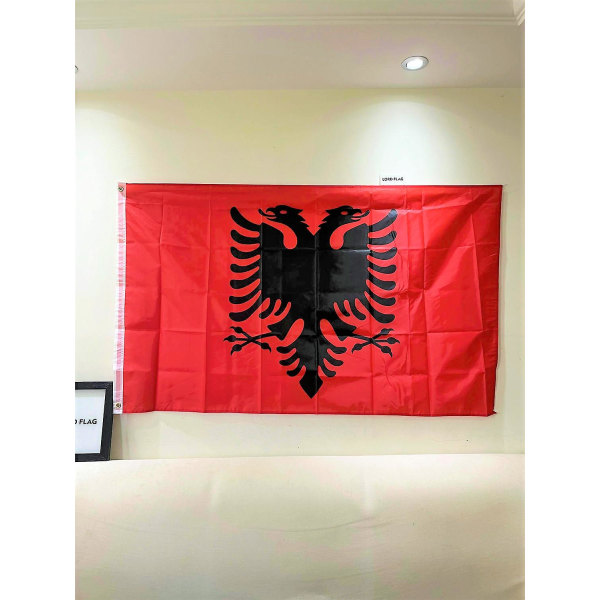 Albania Flagg 90x150cm Alb Al Polyester Høy Kvalitet Albanske Nasjonalflagg Dobbelttrykt 3x5ft Albania Ørn Flagg