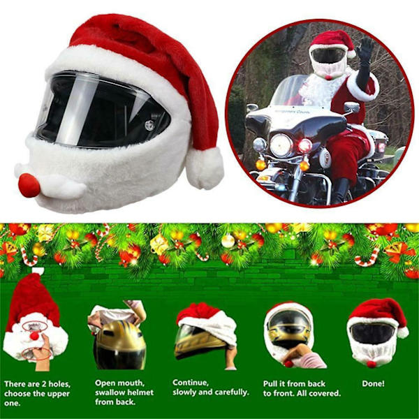 Julgranspynt 2023 På Rea Och Reautgåva Motorcykelöverdrag Huvudfodral Hjälmöverdrag Jultomteluva  [HK]