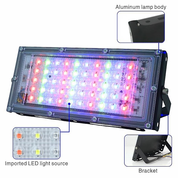 50W IP65 Vandtæt Udendørs LED-Overlygter RGB