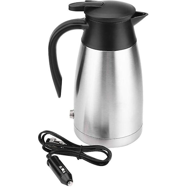 Winter promotion,Kettle Car Truck 1000ml 12V/24V Stainless Steel Electric Heating Water Bottle Thermos Bottle Warm Travel Water Fast Boiling Water In