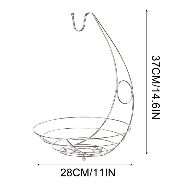 Fruktbolle Bananestativ Små Ting, Søtsaker Oppbevaringskurv, Jern, Interiør, Diverse Varer, Sterk Og Varig, Fruktoppbevaring Silver
