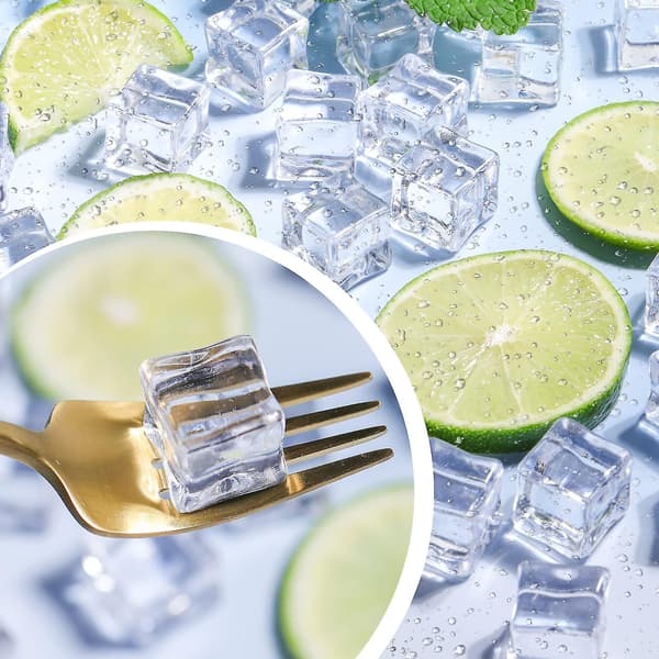 100 stycken klara falska isbitar Kvadratiska akrylstenar Akrylklara isbitar Falska isbitar Display Bröllopsdisplay VasBY