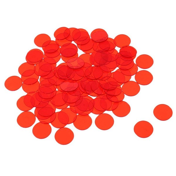 100 kpl 19 mm läpinäkyvät bingosiruja värilaskenta matemaattiset pelin laskurit merkit Kaesi  [DmS] Red 100pcs