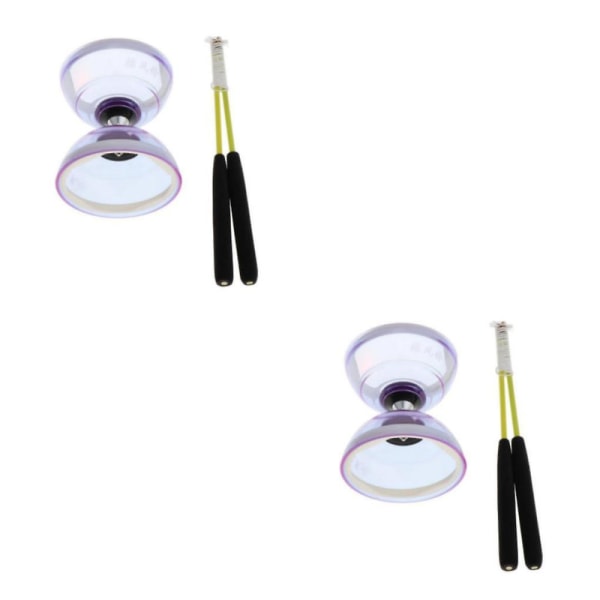 1/2 Jongleringslegetøj Triple Bearing Diabolo Med Håndpinde & Snor  [DmS] Purple 13cm 2PCS