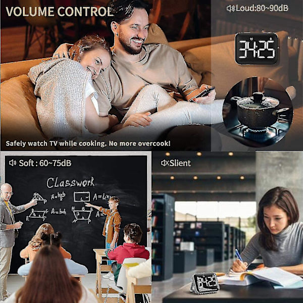 4 Tommer Digital Køkken Timer Stor LED Display Magnetisk Timer Med Justerbar