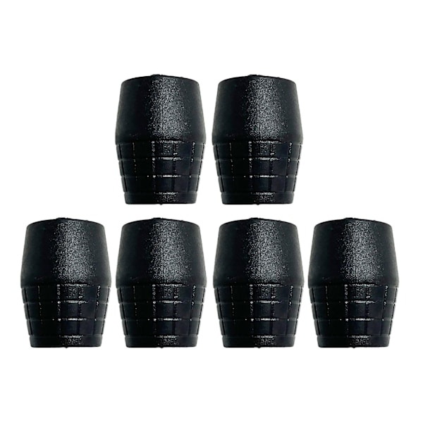 6x Mikrofonstativ Gummifødder Gummibeskyttelse Black for Tube Dia 22mm
