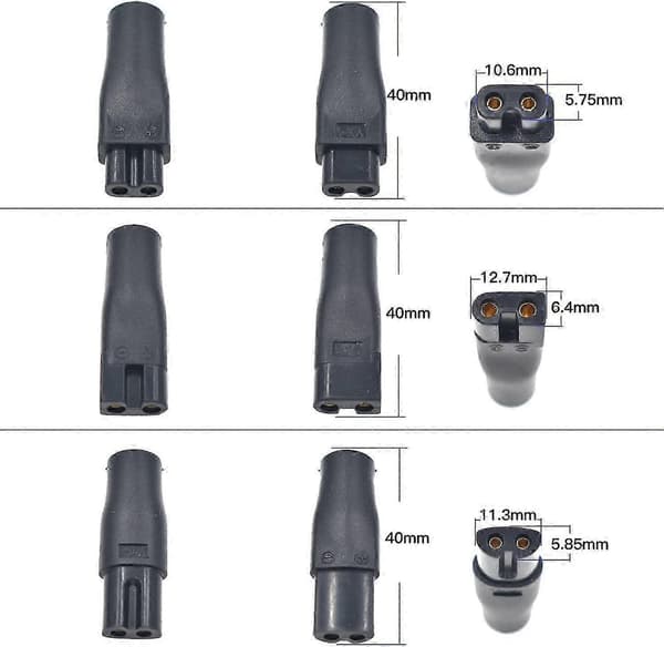 7 stk. 5V Udskiftningsstrømledning til elektriske hårklippere, skægtrimmer USB-adapter [DB]