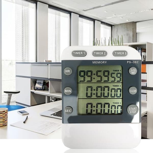 Køkken 3 Kanals Digital Timer Med Magnetisk Baggrund Tidsur Til Madlavning