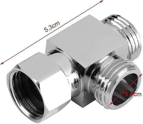 3-vejs omskifter krom messing 1/2 tomme slangefitting T-stykke T-form adapter til vinkelventil [DB]