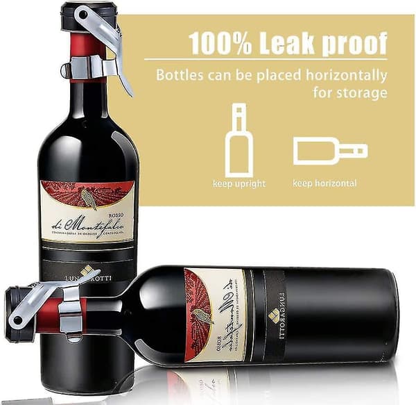 Champagneprop, 2 stk. Rustfrit Stål Champagneflaskeprop Forsegler til Cava Prosecco Mousserende Vinprop TY Silver black 2pcs