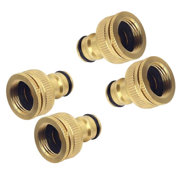 4 Massiv Messing Havekoblingsstykke, Messing Havekoblingsstykke Slangeadapter Gevindhaneadapter