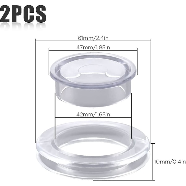 2 sett silikon paraplyhulldeksel bord og stopper paraplystativ parasolltilbehør (transparent)BY Transparent