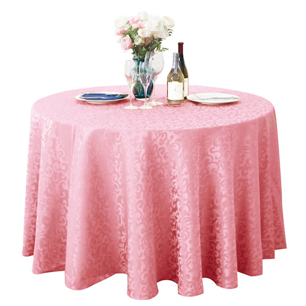 Rivtålig bordsduk i polyester, bleknar inte, tvättbar, rund bordsduk för kök Pink Red