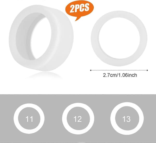 2 stk. Silikone Ring Cover Kompatibel med 3, Rund Ring Etui Elastisk Ring