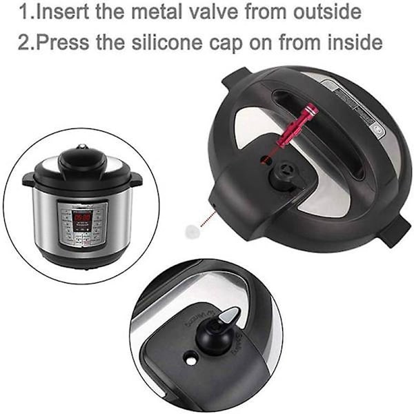 Magnetventil, 21 stk. trykkoger dampventil universel udskiftning flyder og forsegler Electrom silver   red