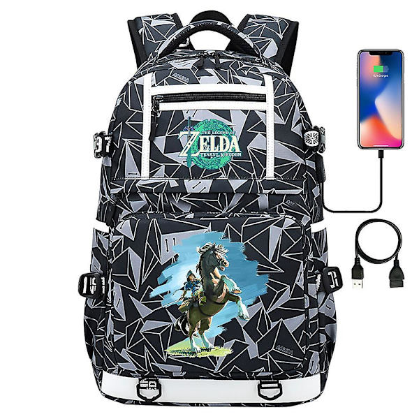 Zelda-Link Print Ryggsekk for Tenåringer og Studenter - Skolesekk, Boksekk for Menn og Kvinner 5