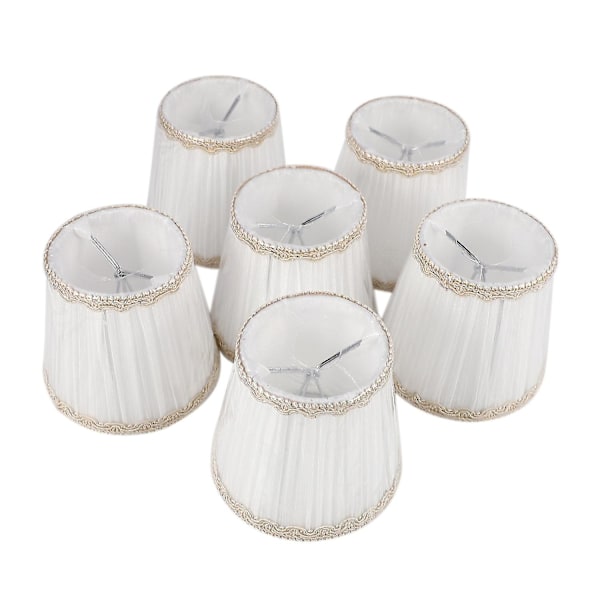 Chandelier Shades,only For Candle Bulbs,clip-on Fitter Lamp Shades,set Of 6, White-dwdz