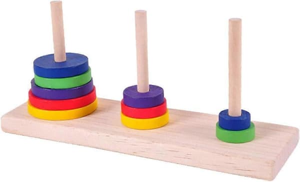 Puupeli Aivot Puzzle Hanoi-torni Klassinen Torni Joki Bambu Avaa Puzzle