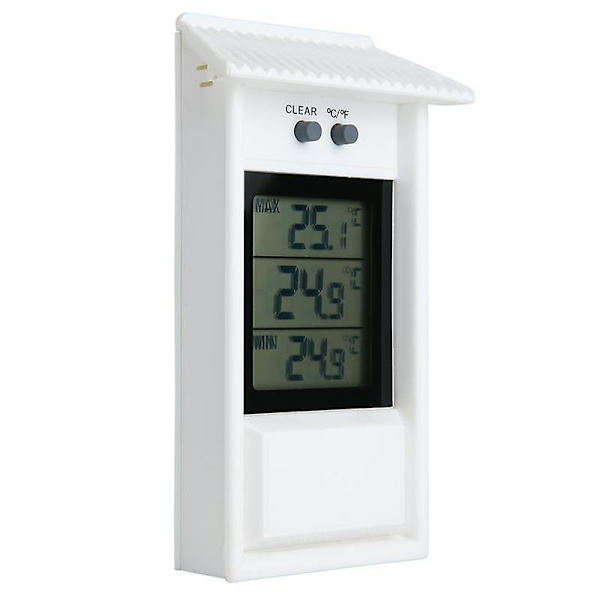 Hvid Have Termometer Indendørs og Udendørs Termometer Køleskabstermometer Digital Drivhus Termometer Digital Termometer med Min-Max
