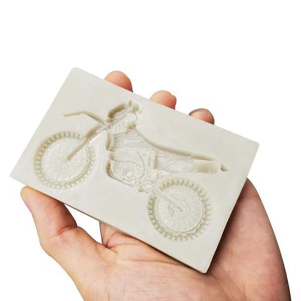 Motorcykel Silikonform Chokoladeform Kagedekorationspaste Sukker Topper Form Motorcykel Kage De White