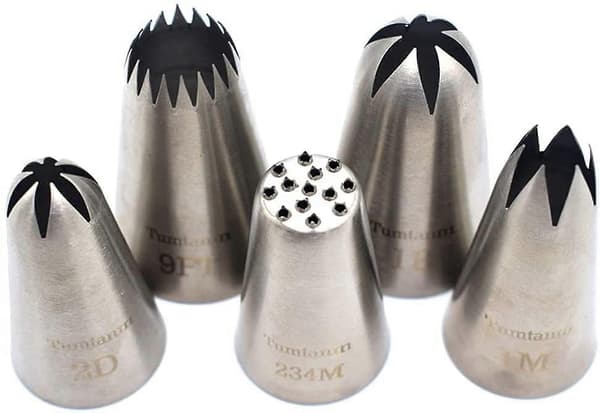 #9FT #1B #2D #1M #234M Sömlösa Spritstyllar i Rostfritt Stål. 5-pack Extra