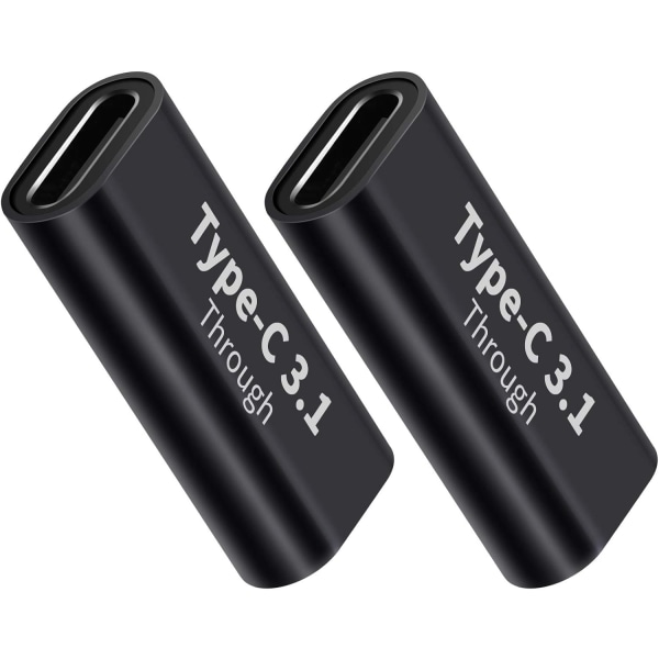 USB-C naar USB-C-adapter (2 stuks), ondersteunt snel opladen en dataoverdracht, 10 Gbps snelheid