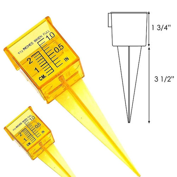 10 stk 1,5\" Regnmåler/Sprinklermåler Bred Munn Lys Gul Utendørs Vannmåleverktøy