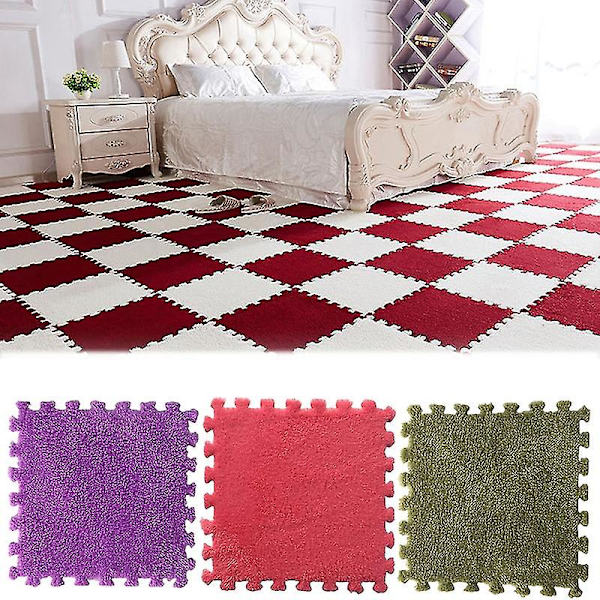30cm Varmt Blødt Eva Skum Måtte Tæppe Gulv Puslespil Pude Dark Pink