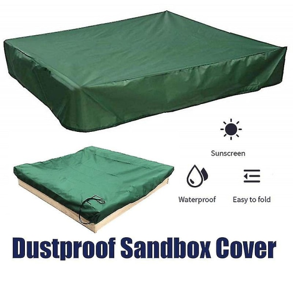 Sandkassedeksel med snor, vanntett UV-beskyttelse for sandkasse utendørs Green 120x120x20