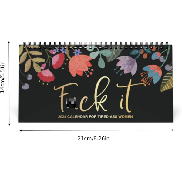 2024 Kalender, Fuck It Kalender 2024, Blomsterkalender 2024 Kalender til trætte kvinder, Gag gave hængende kalenderplanlægger (FMY) 1pcs