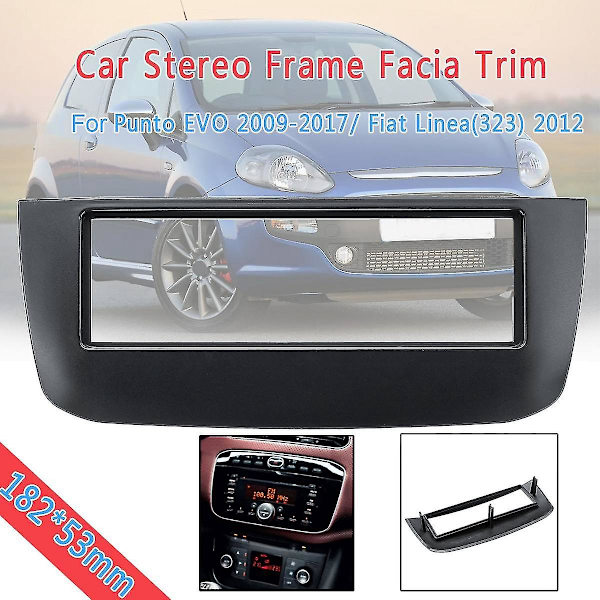 1Din Bilstereo Radio Rammepanel Trim til Facia Punto 2009-2017/ (323) 2012 182x53MM