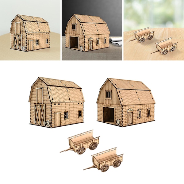 1:72 Europæisk Kornkammer Model Diy Til Arkitektur Model Sandbord Dekoration Lade A barn A optional