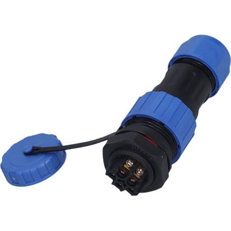 IP68 vanntett kobling bakmutter, 250V luftfartsstrømplugg, LP20 5-pinners kabel.