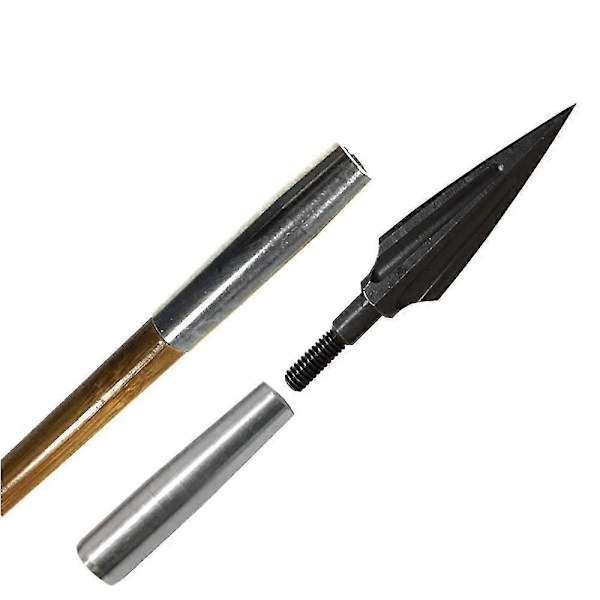 6 kpl Metalliset Jousiammuntanuolien Kärjet 125 Grain Leveäpäiset Vinkit