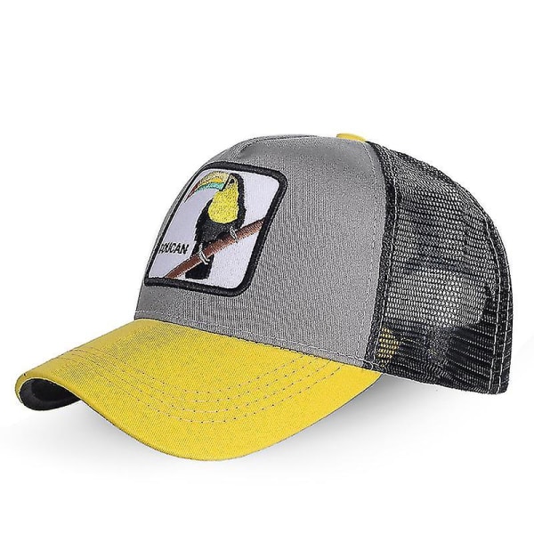 Farm Animal Trucker Baseball Cap Hatt Mesh Style Män Kvinnor Hip Ho Parrot Yellow