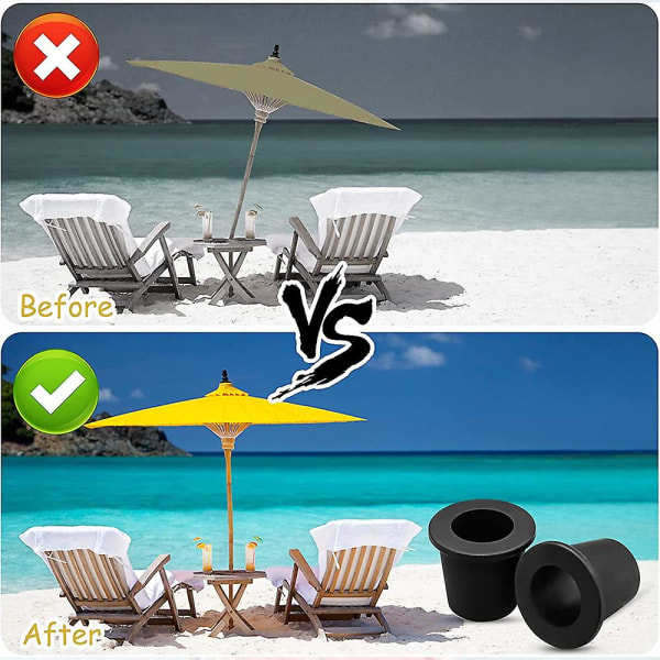 Patio Bordparasol Hulringprop Flexible Nem Installation Parasol Keglekile til Swimmingpool Balkon Umbrella Hole Sleeve *2pcs