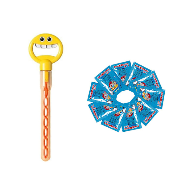 32 Hål Bubbelstav Leksak 32 Hål Leende Ansikte Bubbelstav Med Bubbelpåfyllning 2024 Ny Barnbubbelstav Leksak 10ml FLYE1039  [DmS] Yellow One Size